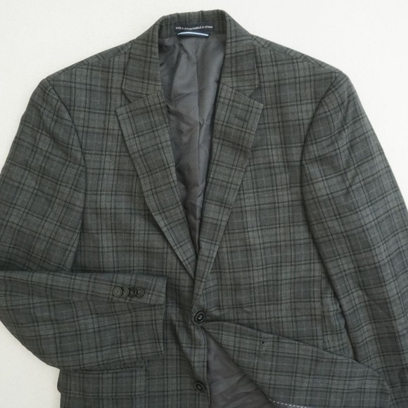 Tommy Hilfiger Mens Gray Plaid Modern Fit Sport Coat Blazer Jacket 36R - Picture 1 of 11
